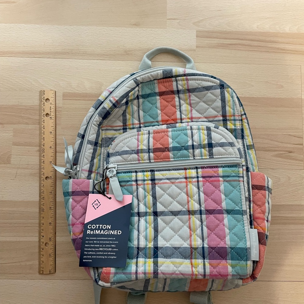 NWT Vera Bradley Small Backpack in Pastel Plaid - Super Cute Bag!!
